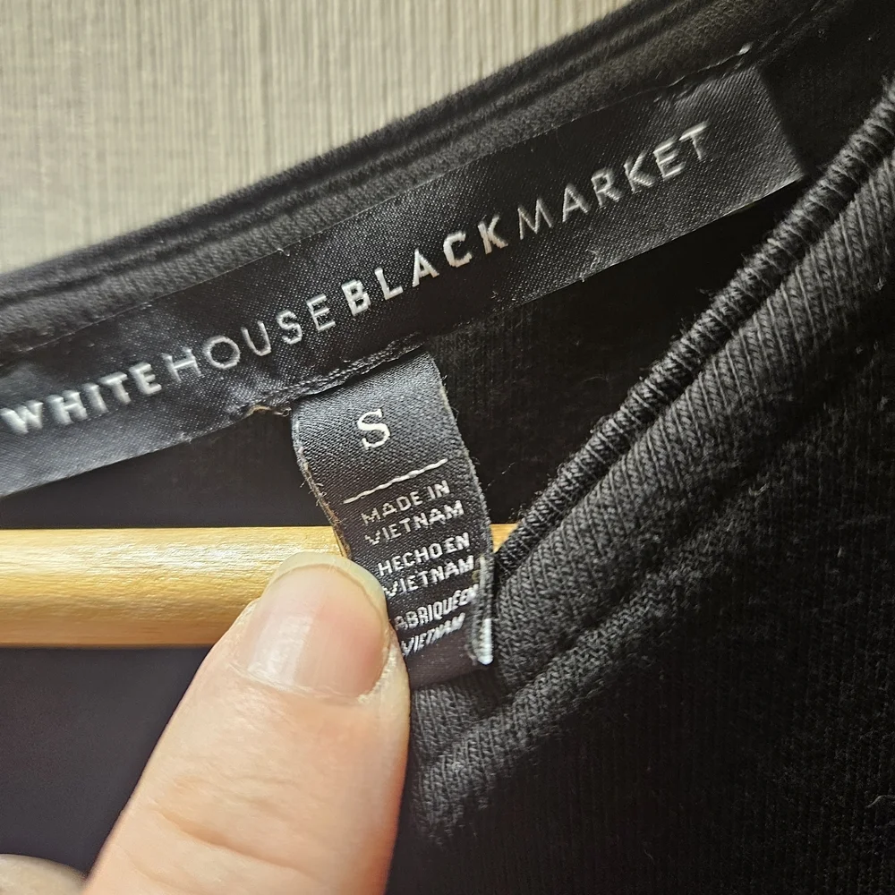White House Black Market Black Long Sleeve Dress - Picture 4 of 7